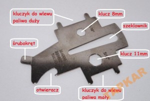 SZEKLOWNIK Z KLUCZAMI DO WLEWU PALIWA OTWIERACZ