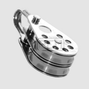 PEM 426MU BLOK PODWÓJNY SZEREGOWY NIERDZEWNY A2 Z ROLKĄ MOSIĘŻNĄ I UCHEM BLOCZEK