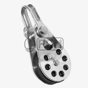 PEM 421U BLOK POJEDYNCZY NIERDZEWNY A2 Z UCHEM BLOCZEK 