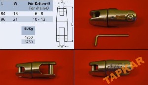 KRĘTLIK DO KOTWICY NA ŁAŃCUCH 6 i 8 MM NIERDZEWNY A2