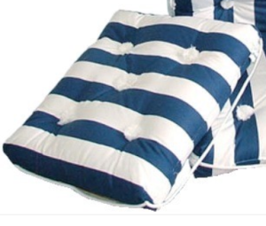 PODUSZKA BAWEŁNIANA NIEPRZEMAKALNA PROSTA 430x350MM PASKI BIAŁO-NIEBIESKIE 2443014