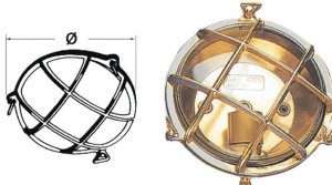 LAMPA OKRĄGŁA OLD MARINA Z OZDOBNĄ KRATKĄ OCHRONNĄ MOSIĄDZ 190MM 3222900
