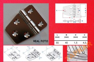 ZAWIAS 8041 NIERDZEWNY 55X40x1,5 KWASOODPORNY A2A4