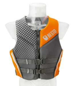 KAMIZELKA ASEKURACYJNA BESTO NEOPRENE 50N POMARAŃCZOWO-CZARNA ROZMIAR L