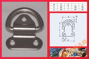 UCHO POKŁADOWE FI 8 UCHWYT PODŁOGOWY NIERDZEWNY A2