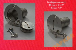 WLEW DO WODY 38 MM Z KLUCZEM KWASOODPORNY A4 NIERDZEWNY A2