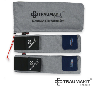 ZESTAW: Trenażer do zakładania opaski zaciskowej T3 (Train the Toruniquet) z raną - 2 szt. rozm. L w pokrowcu - TRAUMA KIT