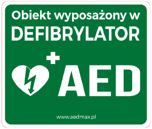 Tablica Obiekt wyposażony w AED wewnętrzna