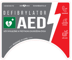 Tablica AED zewnętrzna do kapsuły Rotaid
