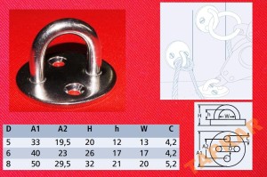 UCHO POKŁADOWE OKRĄGŁE M8 NIERDZEWNE A2 PRZELOTKA