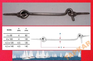 HACZYK KABINOWY NIERDZEWNY 4,5X140 HAK DREWNOWKRĘT