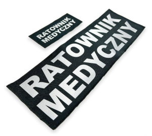 Zestaw emblematów RATOWNIK MEDYCZNY do Kamizelki Ratownika FLUO 2 Red Side