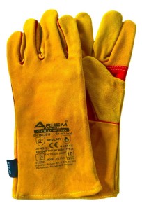 RĘKAWICE SPAWALNICZE SKÓRZANE GOLD WELD (ZESTAW 10 PAR) 