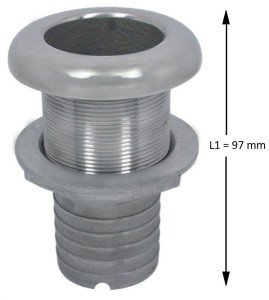 PRZEJŚCIE BURTOWE 814936 DŁUGIE Z KRÓĆCEM NA WĄŻ INOX A4 25 mm 1" 