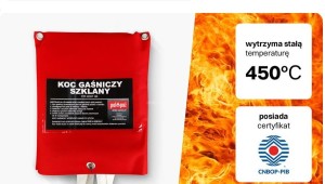 Koc gaśniczy średni z certyfikatem CNBOP - 120 x 180 cm