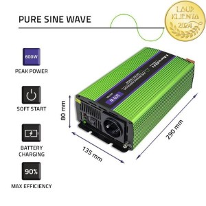 PRZETWORNICA NAPIĘCIA 12V - 230 V / 300-600 W