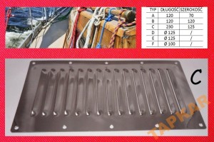 KRATKA 230X125 WENTYLACYJNA NIERDZEWNA PROSTOKĄTNA