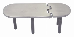 8931 ZAWIAS 126X40 ZE ŚRUBAMI M6X45 NIERDZEWNY A4