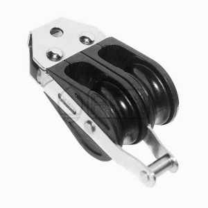 PEM 306X BLOK PODWÓJNY SZEREGOWY NIERDZEWNY A2 Z ZACZEPEM ŁOŻYSKOWANY BLOCZEK