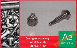 5,5X16 WKRĘT DIN 7504K SAMOWIERT NIERDZEWNY