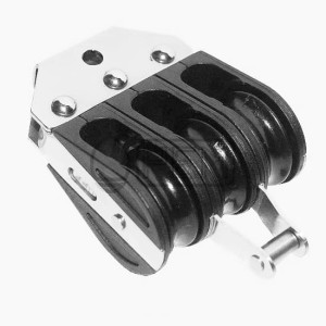 PEM 312X BLOK POTRÓJNY SZEREGOWY NIERDZEWNY A2 Z ZACZEPEM ŁOŻYSKOWANY BLOCZEK