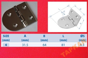 ZAWIAS 81X64X4 POLEROWANY KWASOODPORNY A4 NIERDZEWNY A2