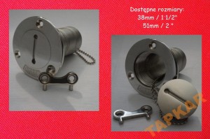 WLEW DO PALIWA 50 MM Z KLUCZEM KWASOODPORNY A4 NIERDZEWNY A2