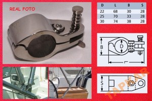 OBEJMA KLAMRA ZAWIASOWA 30 MM NIERDZEWNA A4 BIMINI