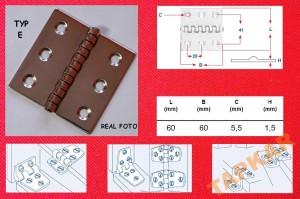 ZAWIAS 8049E NIERDZEWNY A2 60X60X1,5 KWASOODPORNY