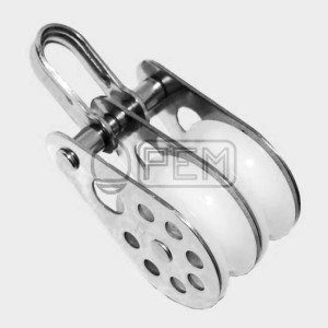 PEM 426U BLOK PODWÓJNY SZEREGOWY NIERDZEWNY A2 Z UCHEM BLOCZEK