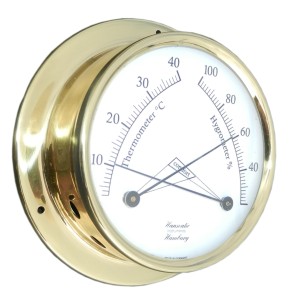 G041 HIGROMETR + TERMOMETR HANSEATIC INSTRUMENTS FI 110 MM MOSIĄDZ