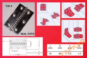 ZAWIAS 8049F NIERDZEWNY A2 50X80X1,5 KWASOODPORNY
