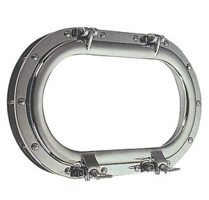 Oval chromed brass portlight 160 x 380 mm